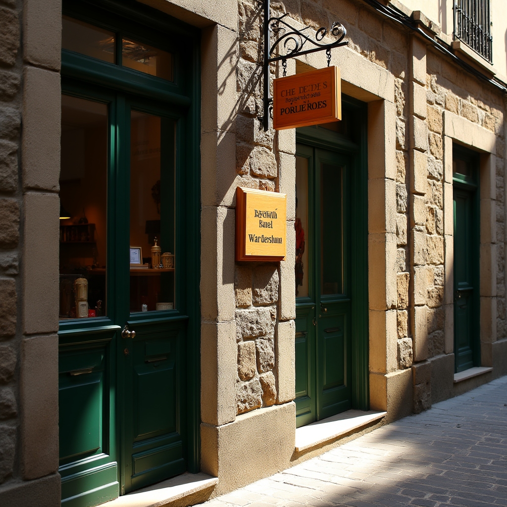 Exterior del taller de carpintería en la Rúa do Hórreo de Santiago de Compostela